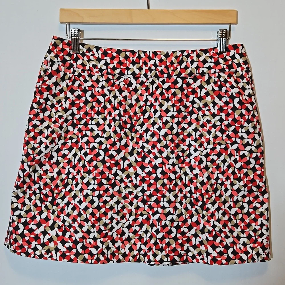 Tail Abstract Floral Print Golf Skort‎ Size 8 White Label Pickleball Tennis Prep